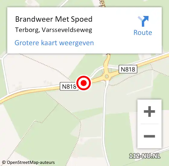 Locatie op kaart van de 112 melding: Brandweer Met Spoed Naar Terborg, Varsseveldseweg op 27 december 2020 11:17