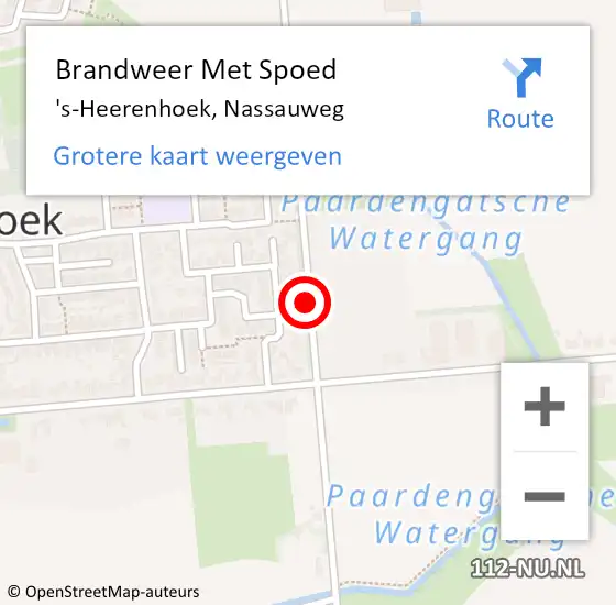 Locatie op kaart van de 112 melding: Brandweer Met Spoed Naar 's-Heerenhoek, Nassauweg op 27 december 2020 11:23