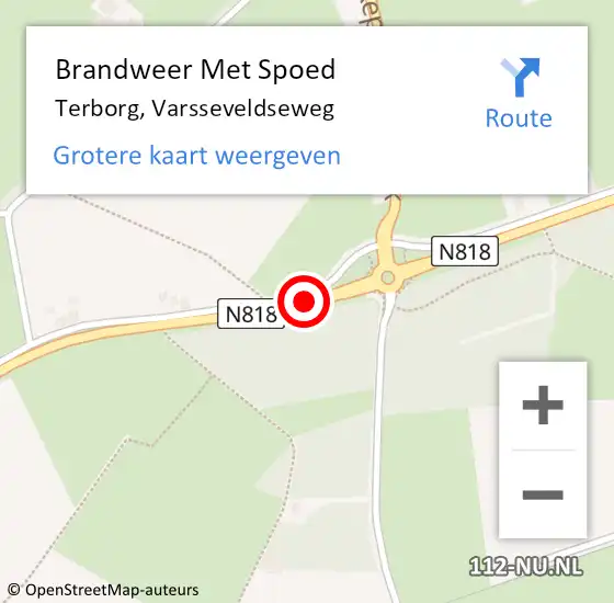 Locatie op kaart van de 112 melding: Brandweer Met Spoed Naar Terborg, Varsseveldseweg op 27 december 2020 11:32