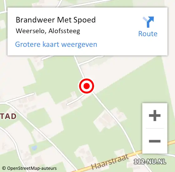 Locatie op kaart van de 112 melding: Brandweer Met Spoed Naar Weerselo, Alofssteeg op 27 december 2020 12:09