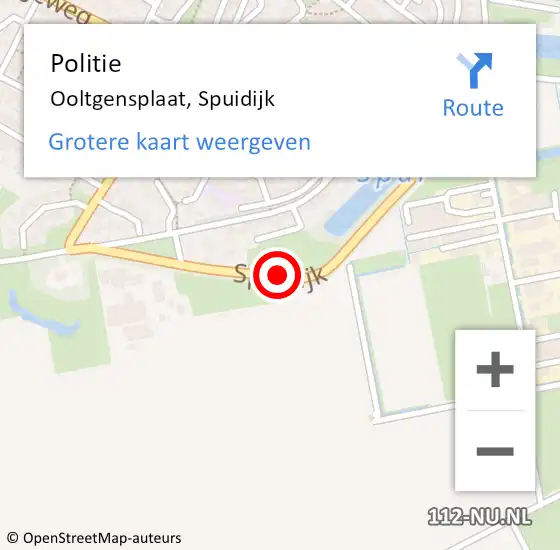 Locatie op kaart van de 112 melding: Politie Ooltgensplaat, Spuidijk op 27 december 2020 13:07