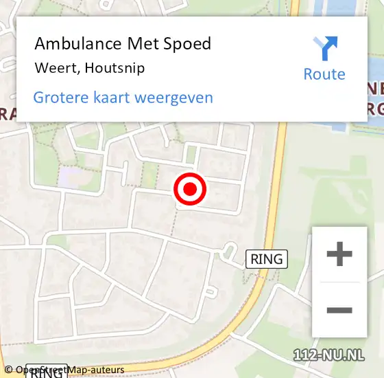 Locatie op kaart van de 112 melding: Ambulance Met Spoed Naar Weert, Houtsnip op 27 december 2020 13:09