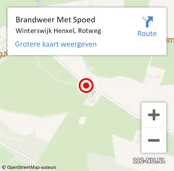 Locatie op kaart van de 112 melding: Brandweer Met Spoed Naar Winterswijk Henxel, Rotweg op 27 december 2020 13:14