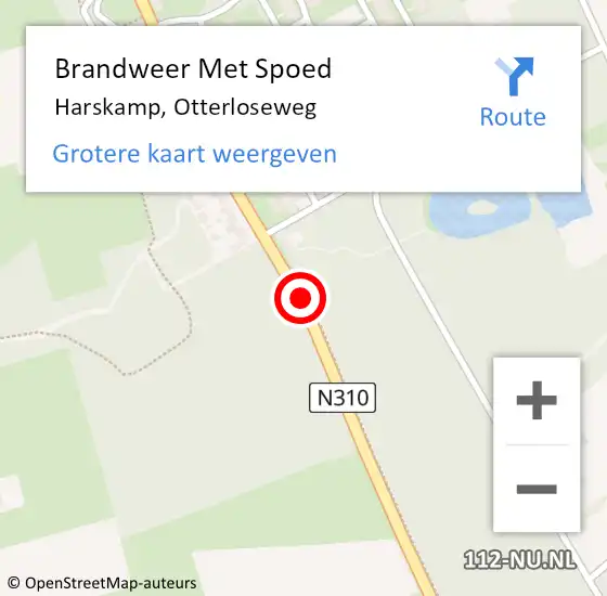 Locatie op kaart van de 112 melding: Brandweer Met Spoed Naar Harskamp, Otterloseweg op 27 december 2020 13:56