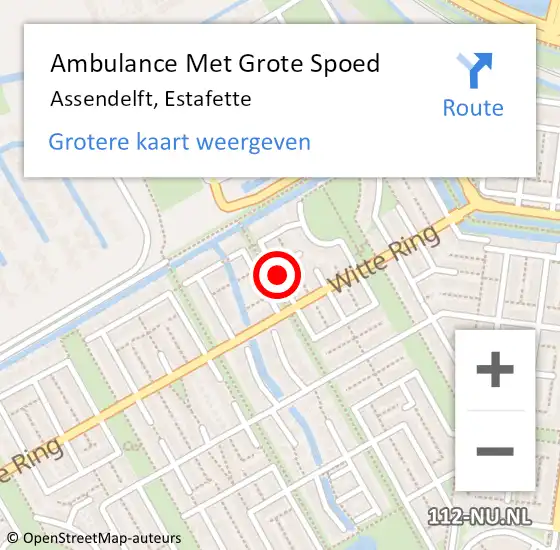 Locatie op kaart van de 112 melding: Ambulance Met Grote Spoed Naar Assendelft, Estafette op 27 december 2020 14:40