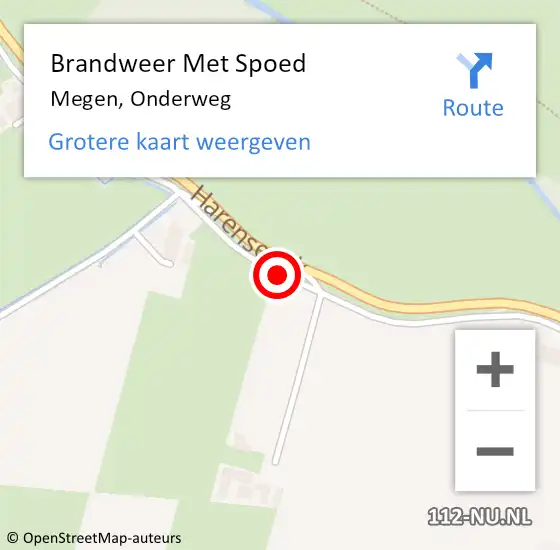 Locatie op kaart van de 112 melding: Brandweer Met Spoed Naar Megen, Onderweg op 27 december 2020 14:55