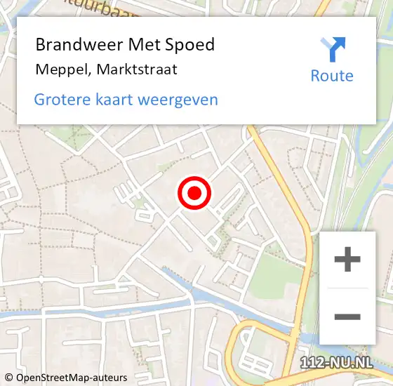 Locatie op kaart van de 112 melding: Brandweer Met Spoed Naar Meppel, Marktstraat op 27 december 2020 15:23
