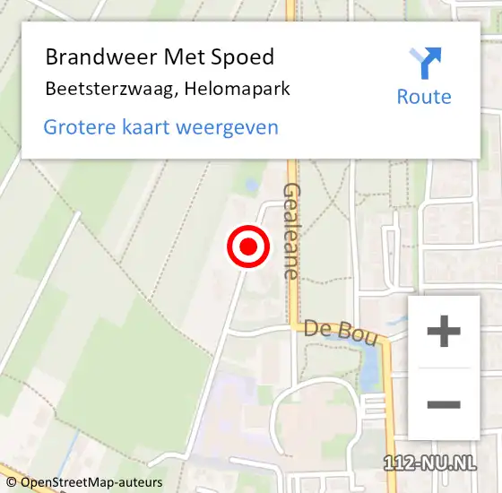 Locatie op kaart van de 112 melding: Brandweer Met Spoed Naar Beetsterzwaag, Helomapark op 27 december 2020 15:28