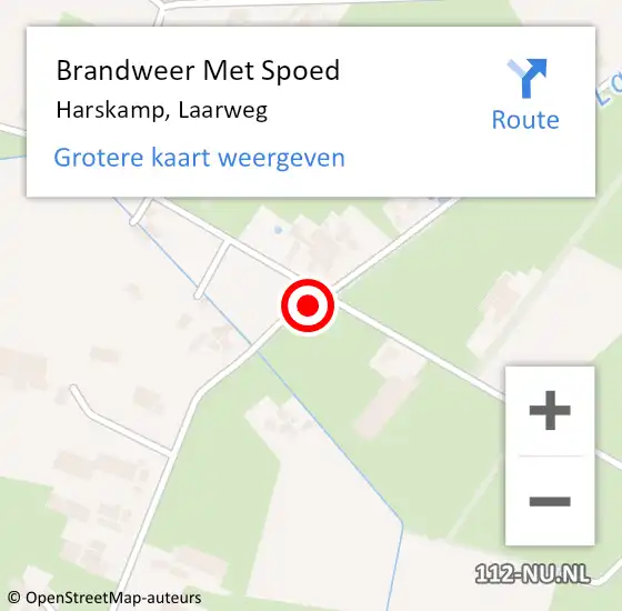 Locatie op kaart van de 112 melding: Brandweer Met Spoed Naar Harskamp, Laarweg op 27 december 2020 17:44