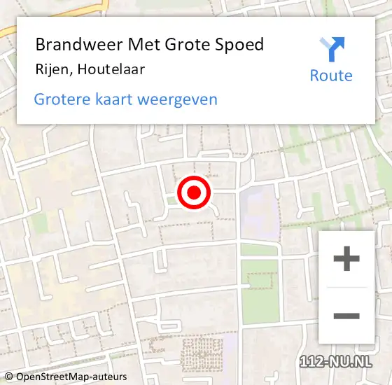 Locatie op kaart van de 112 melding: Brandweer Met Grote Spoed Naar Rijen, Houtelaar op 27 december 2020 18:23