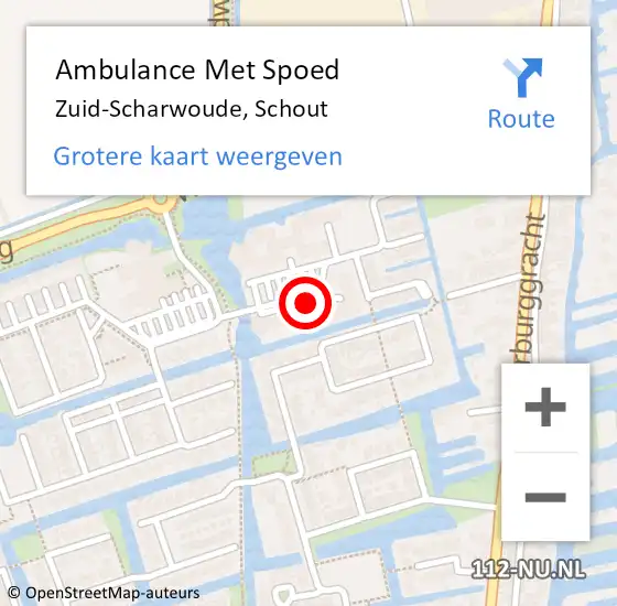 Locatie op kaart van de 112 melding: Ambulance Met Spoed Naar Zuid-Scharwoude, Schout op 27 december 2020 19:21