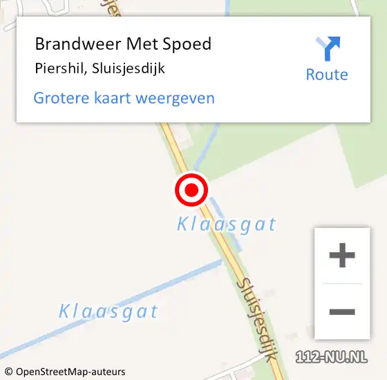 Locatie op kaart van de 112 melding: Brandweer Met Spoed Naar Piershil, Sluisjesdijk op 27 december 2020 20:07