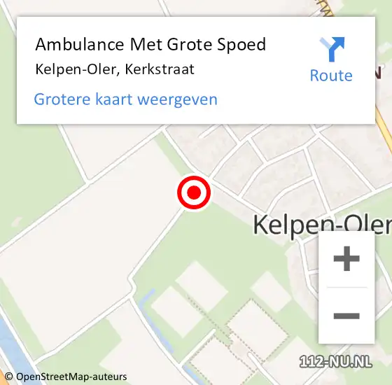 Locatie op kaart van de 112 melding: Ambulance Met Grote Spoed Naar Kelpen-Oler, Kerkstraat op 27 december 2020 21:25