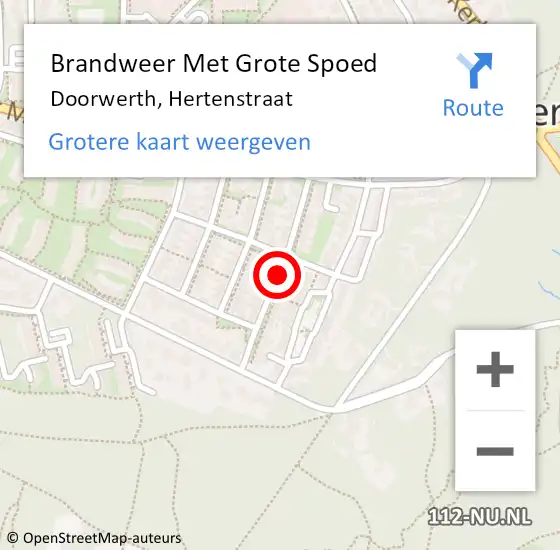 Locatie op kaart van de 112 melding: Brandweer Met Grote Spoed Naar Doorwerth, Hertenstraat op 27 december 2020 23:04