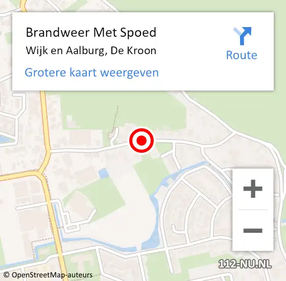 Locatie op kaart van de 112 melding: Brandweer Met Spoed Naar Wijk en Aalburg, De Kroon op 28 december 2020 01:17