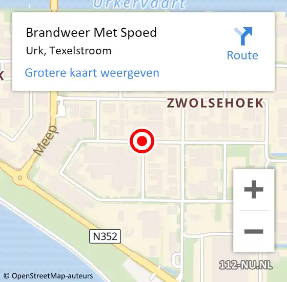 Locatie op kaart van de 112 melding: Brandweer Met Spoed Naar Urk, Texelstroom op 28 december 2020 06:44