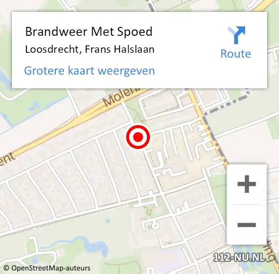 Locatie op kaart van de 112 melding: Brandweer Met Spoed Naar Loosdrecht, Frans Halslaan op 28 december 2020 10:17