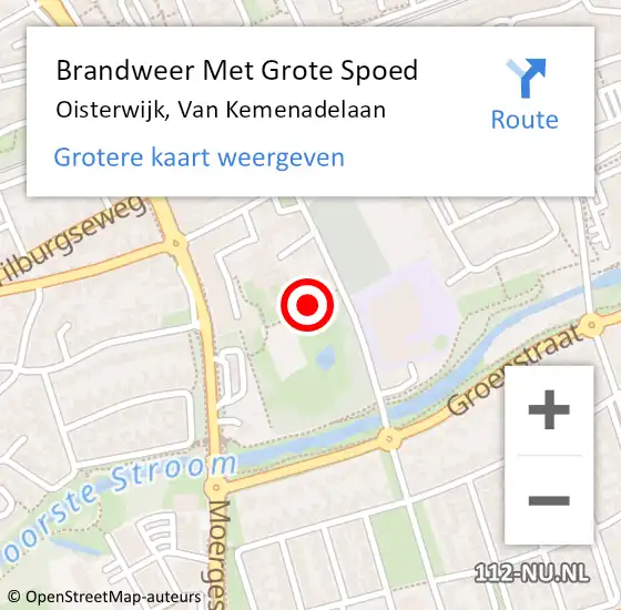 Locatie op kaart van de 112 melding: Brandweer Met Grote Spoed Naar Oisterwijk, Van Kemenadelaan op 28 december 2020 10:35