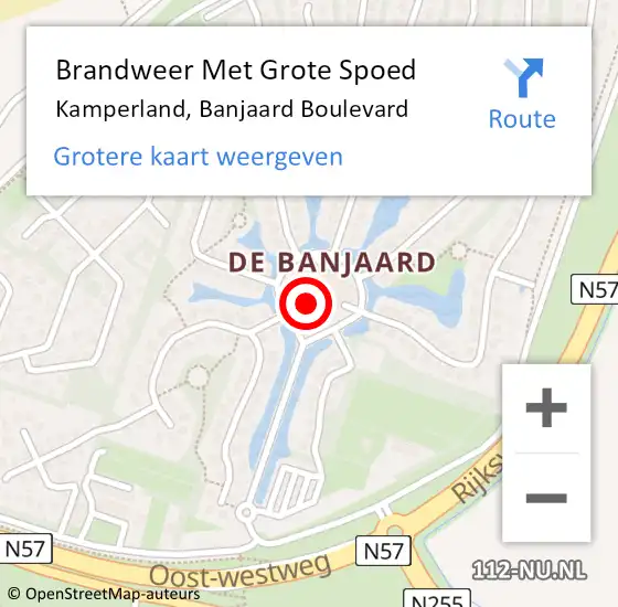 Locatie op kaart van de 112 melding: Brandweer Met Grote Spoed Naar Kamperland, Banjaard Boulevard op 28 december 2020 10:50