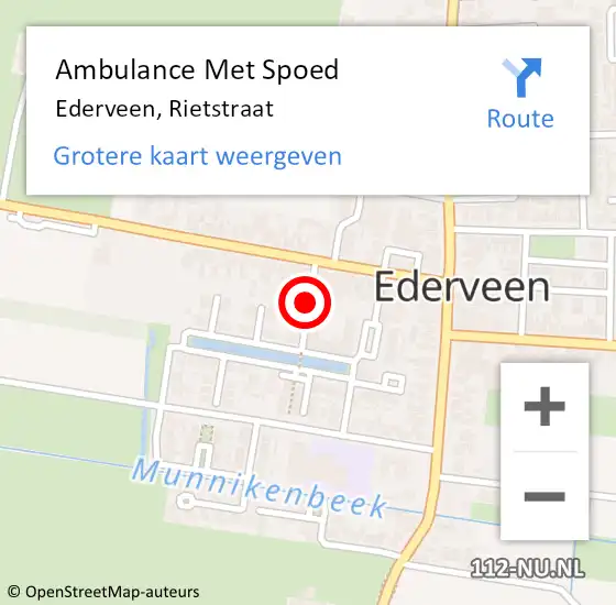 Locatie op kaart van de 112 melding: Ambulance Met Spoed Naar Ederveen, Rietstraat op 28 december 2020 11:17