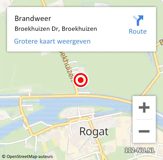 Locatie op kaart van de 112 melding: Brandweer Broekhuizen Dr, Broekhuizen op 28 mei 2014 19:34