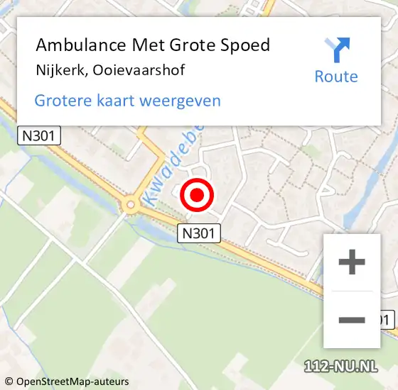 Locatie op kaart van de 112 melding: Ambulance Met Grote Spoed Naar Nijkerk, Ooievaarshof op 28 december 2020 14:02