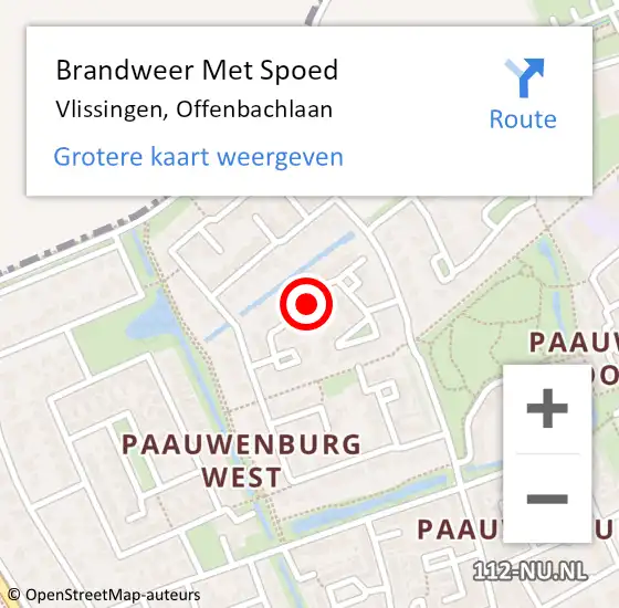 Locatie op kaart van de 112 melding: Brandweer Met Spoed Naar Vlissingen, Offenbachlaan op 28 december 2020 16:24