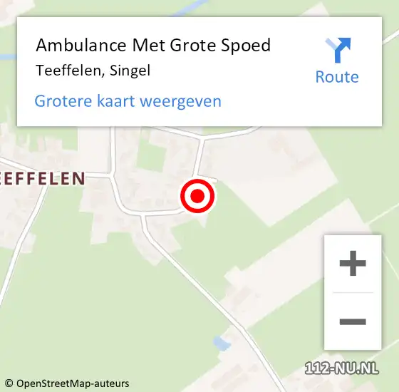 Locatie op kaart van de 112 melding: Ambulance Met Grote Spoed Naar Teeffelen, Singel op 28 mei 2014 20:17