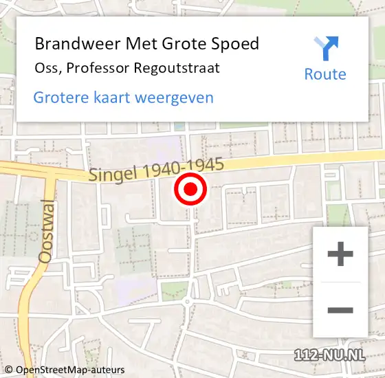 Locatie op kaart van de 112 melding: Brandweer Met Grote Spoed Naar Oss, Professor Regoutstraat op 28 december 2020 19:00