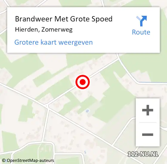 Locatie op kaart van de 112 melding: Brandweer Met Grote Spoed Naar Hierden, Zomerweg op 28 december 2020 20:53