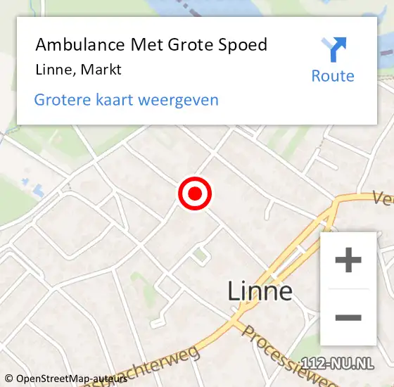 Locatie op kaart van de 112 melding: Ambulance Met Grote Spoed Naar Linne, Markt op 28 mei 2014 20:50