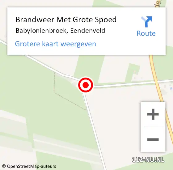 Locatie op kaart van de 112 melding: Brandweer Met Grote Spoed Naar Babylonienbroek, Eendenveld op 29 december 2020 00:06