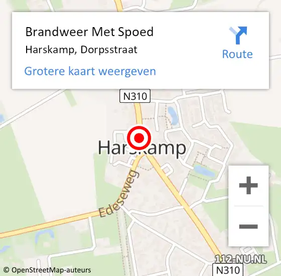 Locatie op kaart van de 112 melding: Brandweer Met Spoed Naar Harskamp, Dorpsstraat op 29 december 2020 00:35