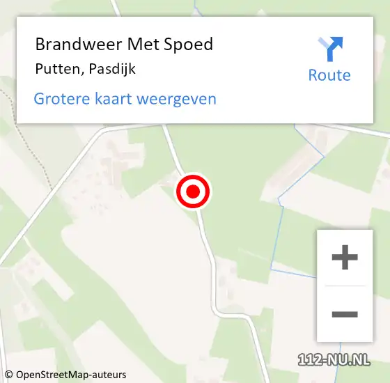 Locatie op kaart van de 112 melding: Brandweer Met Spoed Naar Putten, Pasdijk op 29 december 2020 04:12