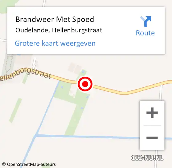 Locatie op kaart van de 112 melding: Brandweer Met Spoed Naar Oudelande, Hellenburgstraat op 28 mei 2014 21:18