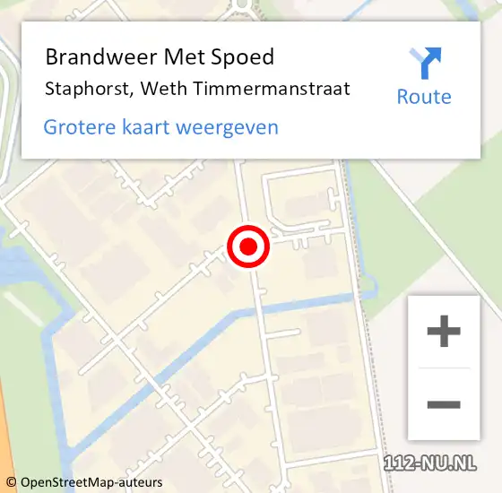 Locatie op kaart van de 112 melding: Brandweer Met Spoed Naar Staphorst, Weth Timmermanstraat op 28 mei 2014 21:23