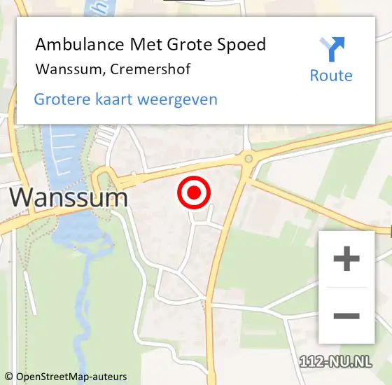 Locatie op kaart van de 112 melding: Ambulance Met Grote Spoed Naar Wanssum, Cremershof op 28 mei 2014 21:31