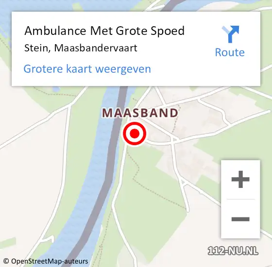 Locatie op kaart van de 112 melding: Ambulance Met Grote Spoed Naar Stein, Maasbandervaart op 28 mei 2014 21:37