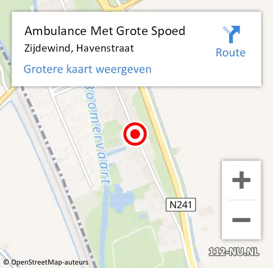 Locatie op kaart van de 112 melding: Ambulance Met Grote Spoed Naar Zijdewind, Havenstraat op 29 december 2020 11:21