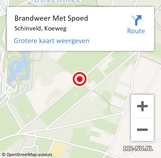 Locatie op kaart van de 112 melding: Brandweer Met Spoed Naar Schinveld, Koeweg op 29 december 2020 14:20