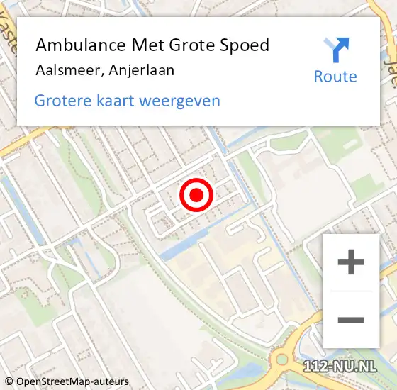 Locatie op kaart van de 112 melding: Ambulance Met Grote Spoed Naar Aalsmeer, Anjerlaan op 29 december 2020 15:29