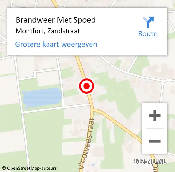 Locatie op kaart van de 112 melding: Brandweer Met Spoed Naar Montfort, Zandstraat op 29 december 2020 16:07