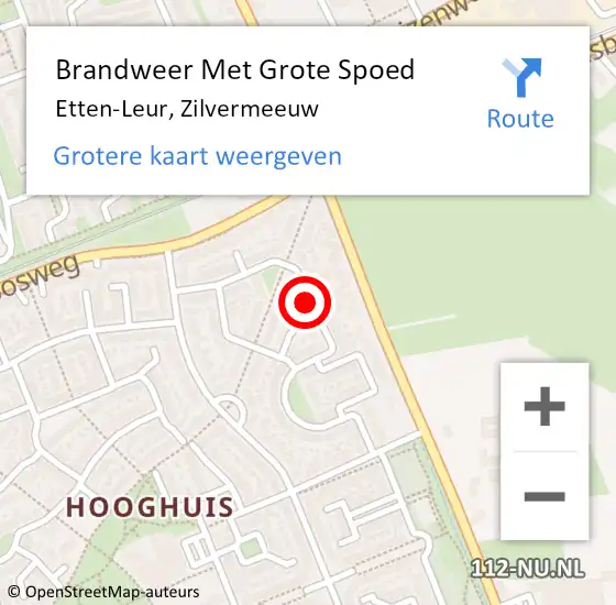 Locatie op kaart van de 112 melding: Brandweer Met Grote Spoed Naar Etten-Leur, Zilvermeeuw op 29 december 2020 20:27