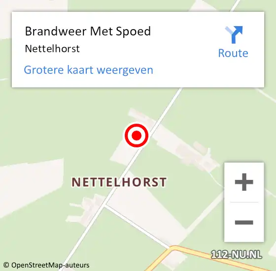 Locatie op kaart van de 112 melding: Brandweer Met Spoed Naar Nettelhorst op 29 december 2020 21:58