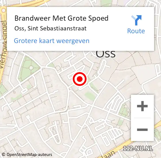 Locatie op kaart van de 112 melding: Brandweer Met Grote Spoed Naar Oss, Sint Sebastiaanstraat op 29 december 2020 22:42