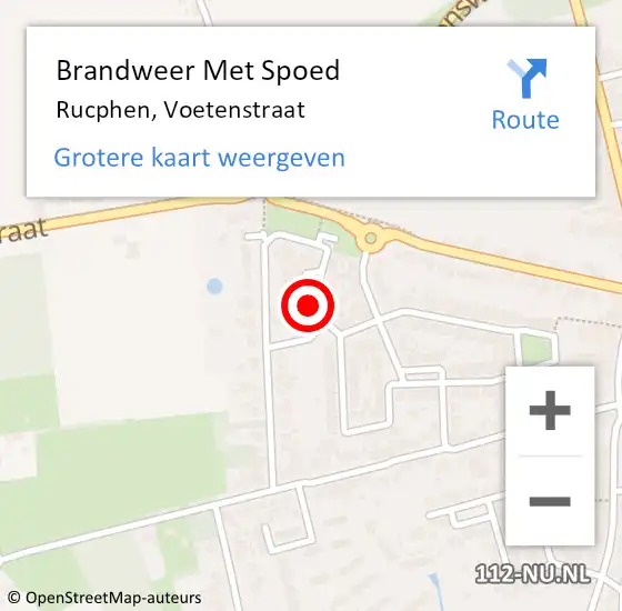 Locatie op kaart van de 112 melding: Brandweer Met Spoed Naar Rucphen, Voetenstraat op 30 december 2020 01:09