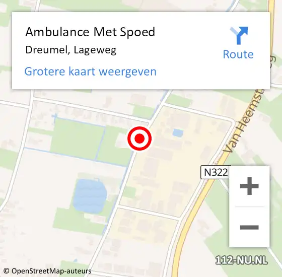 Locatie op kaart van de 112 melding: Ambulance Met Spoed Naar Dreumel, Lageweg op 30 december 2020 03:55
