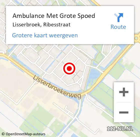 Locatie op kaart van de 112 melding: Ambulance Met Grote Spoed Naar Lisserbroek, Ribesstraat op 30 december 2020 08:19