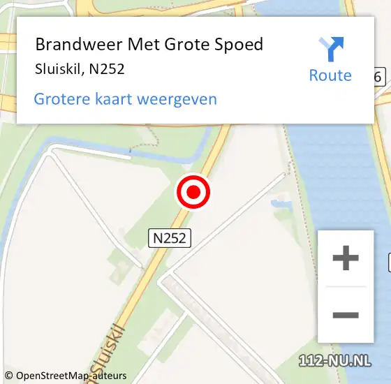 Locatie op kaart van de 112 melding: Brandweer Met Grote Spoed Naar Sluiskil, N252 op 29 mei 2014 00:40