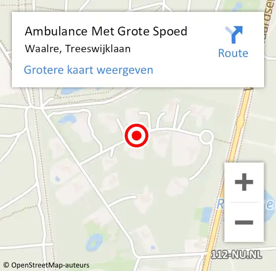 Locatie op kaart van de 112 melding: Ambulance Met Grote Spoed Naar Waalre, Treeswijklaan op 30 december 2020 10:20